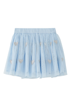 Kids Tulle Skirt with Heart Embellishments.
